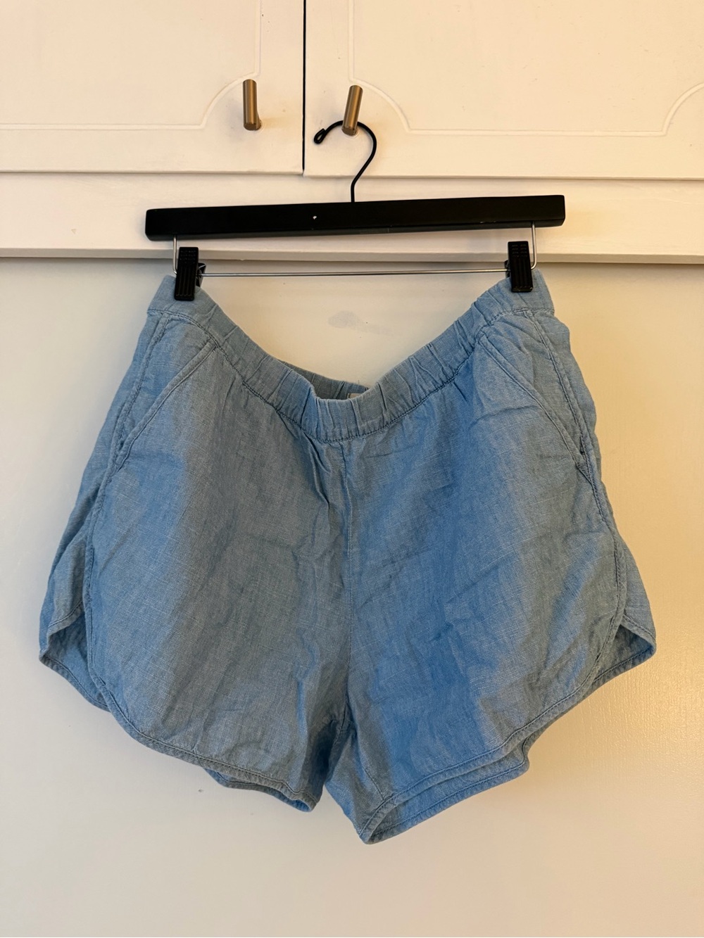 Madewell Sky Blue Linen-Blend Pull-On Shorts